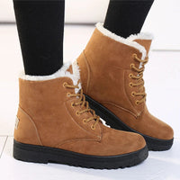 Boots Korean Style Winter Boots Snow Winter Shoes Woman Low Heels Women 's Fur Boots Ankle Combat Botas Mujer Luxury Footwear - Yellow / 44